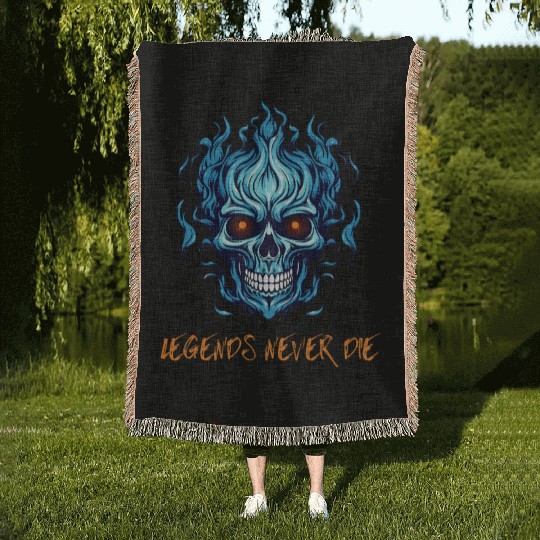 Legends never die Woven Blankets