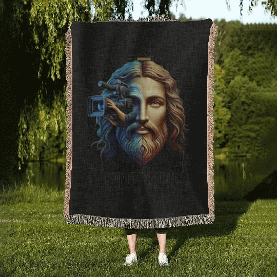 Eyes on God Hands On Lens Woven Blankets