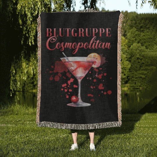 Cocktail Bartender Blutgruppe Cosmopolitan Woven Blankets