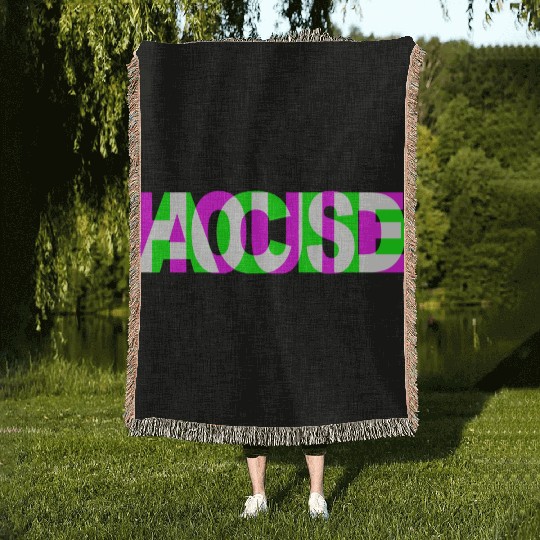 Acid House Techno Raver Woven Blankets