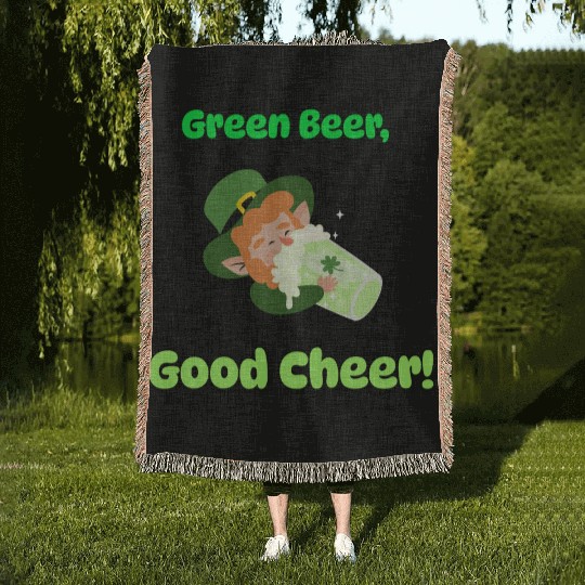 Green Beer Good Cheer Woven Blankets
