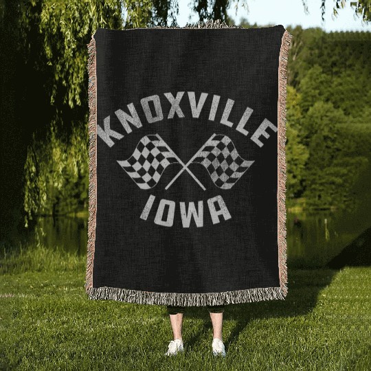Knoxville Iowa Sprint Car Racing Dirt Track Racing Woven Blankets