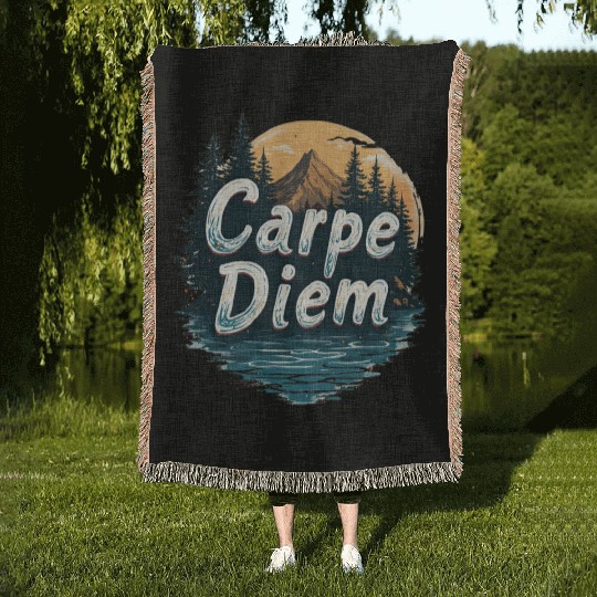 Carpe Diem Adventure Awaits Woven Blankets