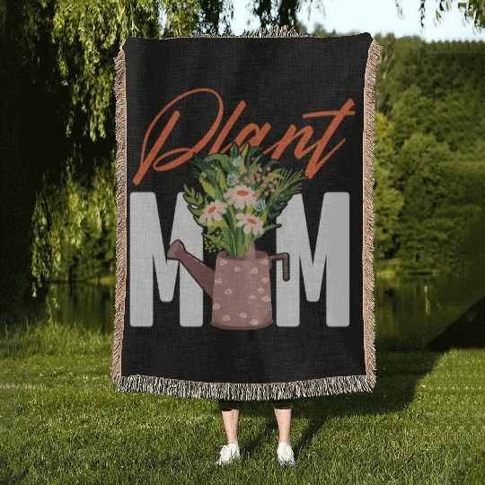 Plant Lover Gardening Plant Mom Woven Blankets