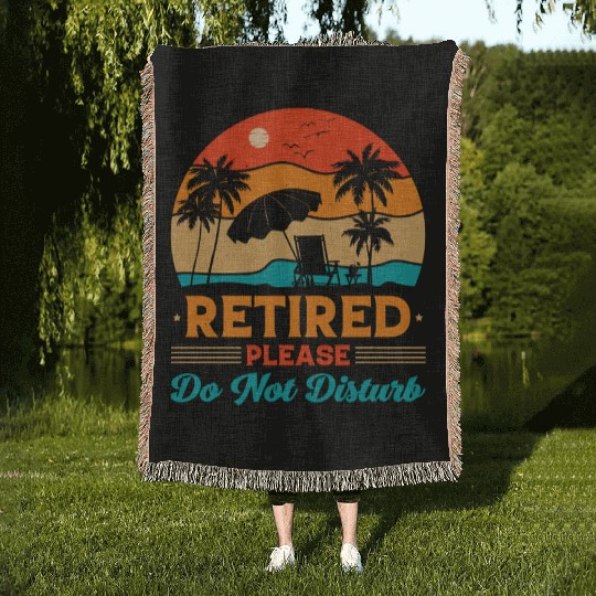 Retired Please Do Not Disturb Fun Woven Blankets