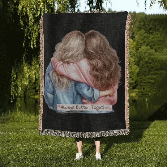 Always Better Together Best Friends BFF Friendship Woven Blankets