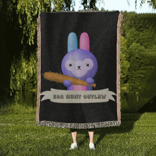 Egg Hunt Outlaw Easter Woven Blankets