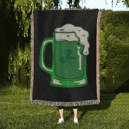 Green Beer Woven Blankets