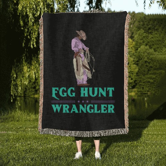 Egg Hunt Wrangler Easter Woven Blankets