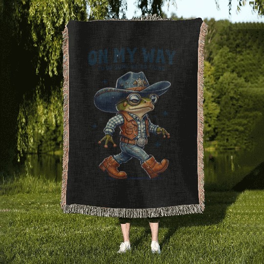 Cowboy Frog – Ready for Adventure Woven Blankets