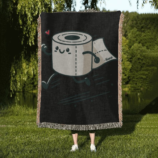 Running Toilet Paper – Emergency Mode Woven Blankets