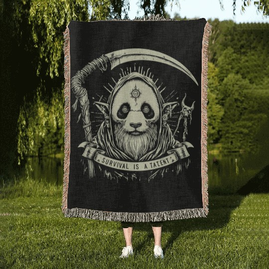 Elf Panda Woven Blankets