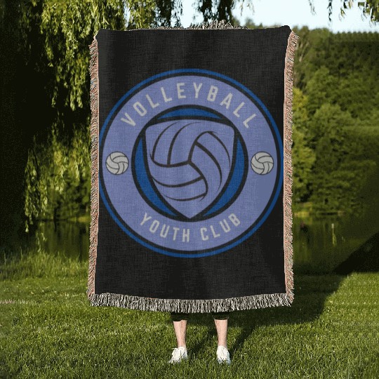 volleyball youth club Woven Blankets