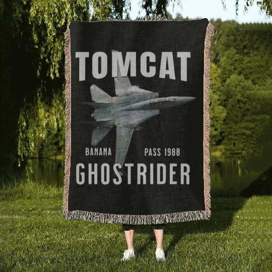F-14 TOMCAT Infamous Banana Pass USS America Woven Blankets
