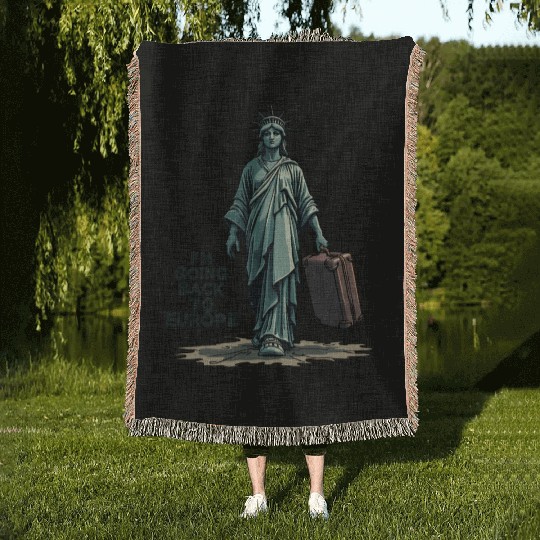 Funny Statue of Liberty USA America Sarcasm Woven Blankets