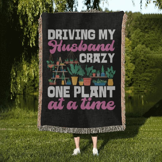 Plant Lover Gardening Husband Wife Woven Blankets