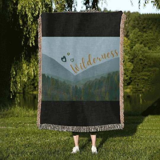 Love wilderness sticker, adventure, outdoors Woven Blankets