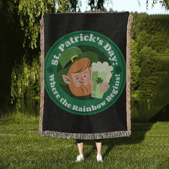 St. Patrick’s Day: Where the Rainbow Begins! Woven Blankets
