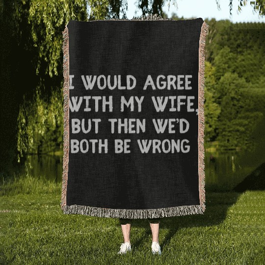 Funny Husband Wife Woven Blankets