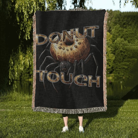 Donut Spider Funny Pun Woven Blankets