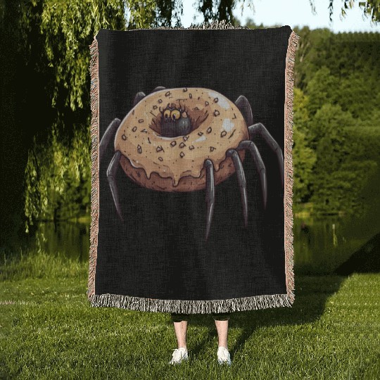 Donut Spider Funny Creative Motif Woven Blankets