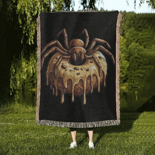 Donut Spider Funny Creative Motif Woven Blankets
