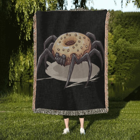Donut Spider Funny Creative Motif Woven Blankets