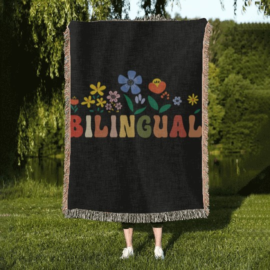 Bilingual Spanish Teacher Bilingual y bonita Woven Blankets