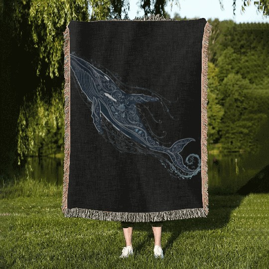 Blue Whale Woven Blankets