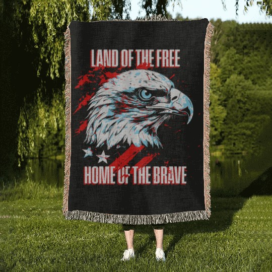 Land of the Free - Home of the Brave American Woven Blankets