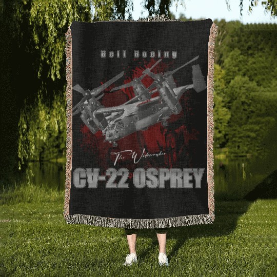 CV22 Osprey Us Air Force Hybrid Aircraft Woven Blankets