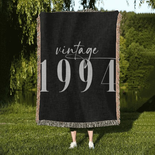 Vintage 1994 Elegant Minimalist Birthday Woven Blankets