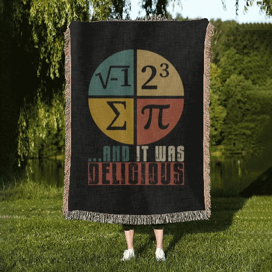 I Ate Some Pie and It Was Delicious Funny PI Day Woven Blankets