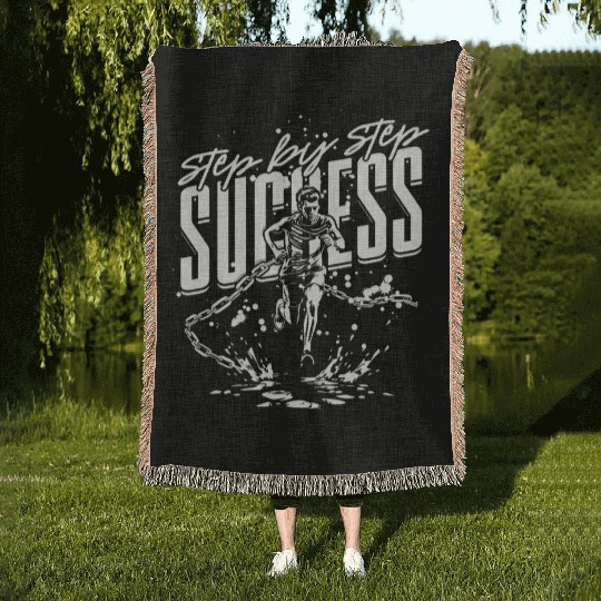 Marathon Marathoner Running Woven Blankets