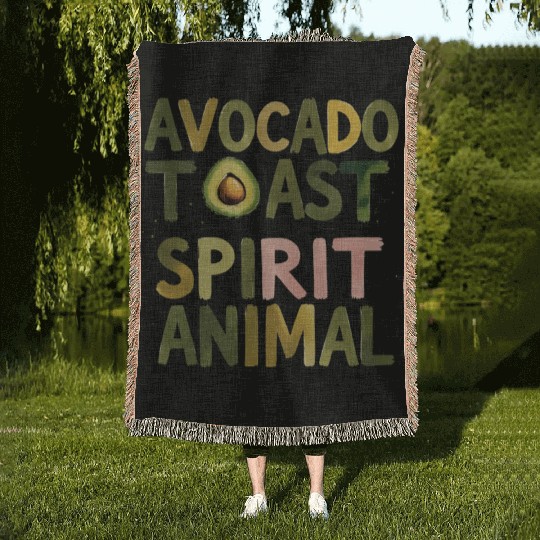Avocado Toast Is My Spirit Animal Woven Blankets