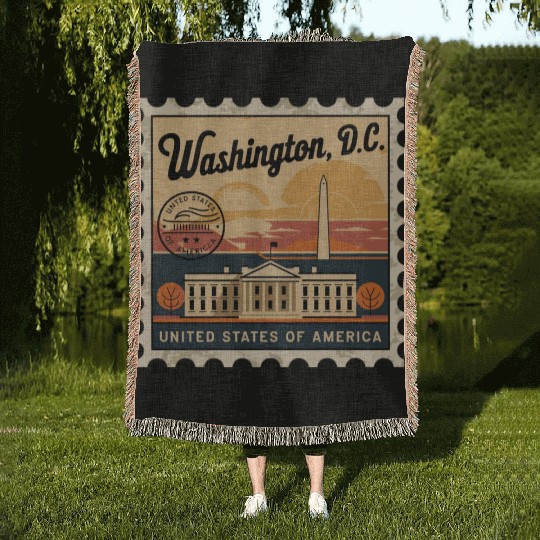 Washington DC Souvenir and Political Gift Idea Woven Blankets