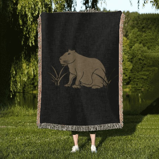 Chill Capybara: The World's Most Relaxed Animal Woven Blankets