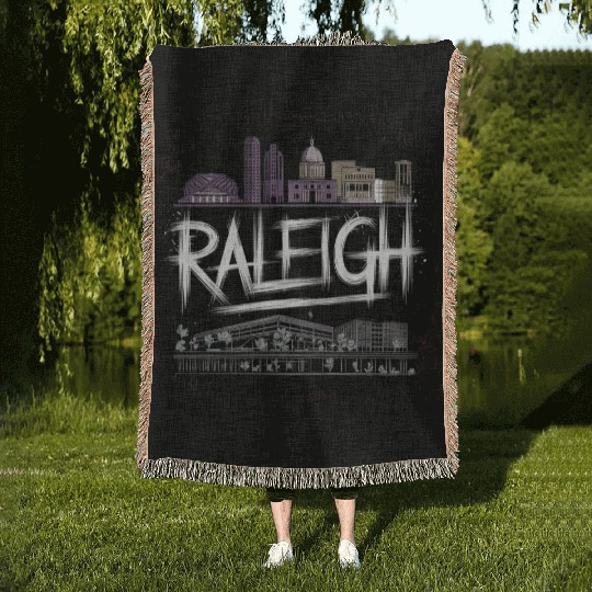 Raleigh Gift for North Carolina and Research Lover Woven Blankets