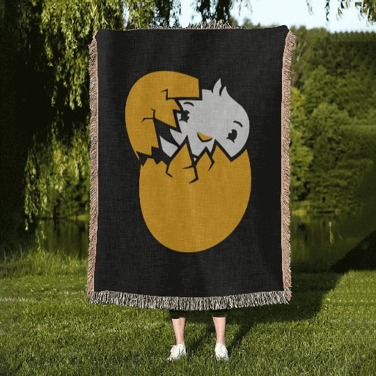 Bird Duck Hatches Egg Easter Easter Egg Baby Child Woven Blankets