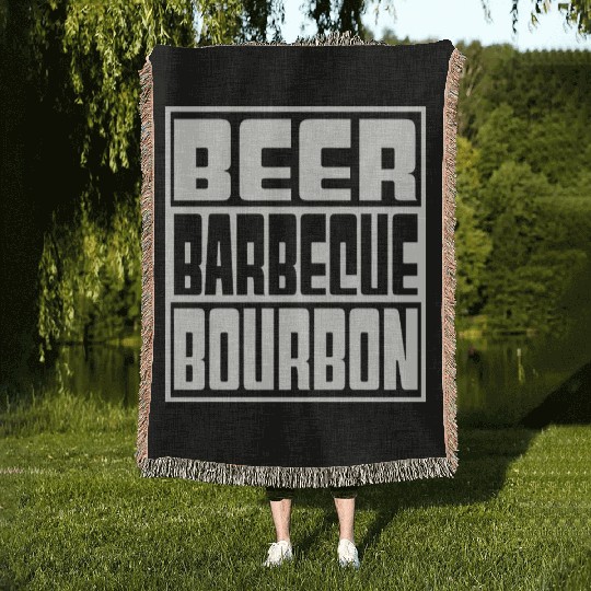 Beer Barbeque Bourbon Woven Blankets