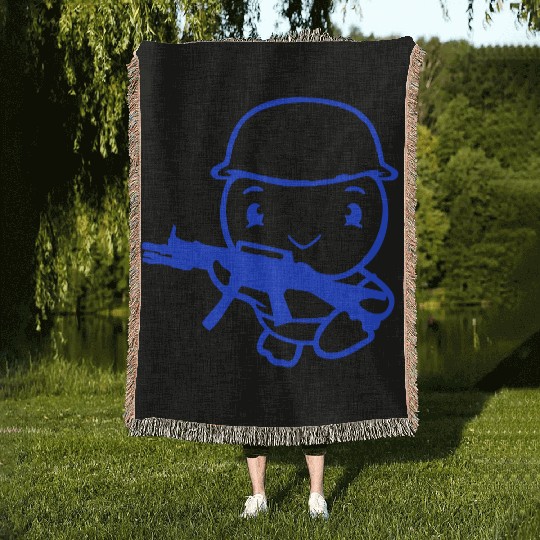 Duck Soldier Army Professional Soldier Helmet Cute Woven Blankets