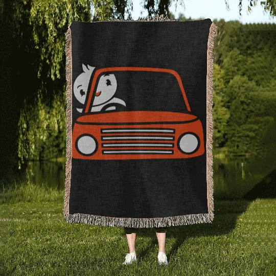 Duck Car Driver Fast Vehicle Greeting Waving Cute Woven Blankets