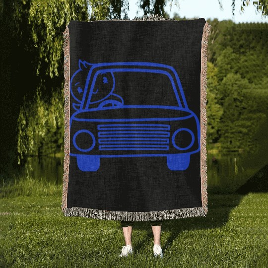 Duck Car Driver Fast Vehicle Greeting Waving Cute Woven Blankets