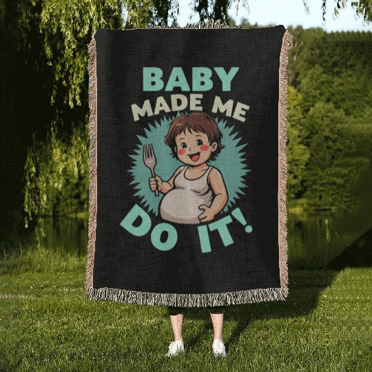 Pregnancy Cravings Funny Maternity Food Baby Bump Woven Blankets