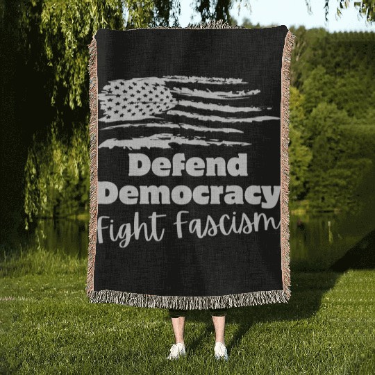 Defend Democracy Woven Blankets