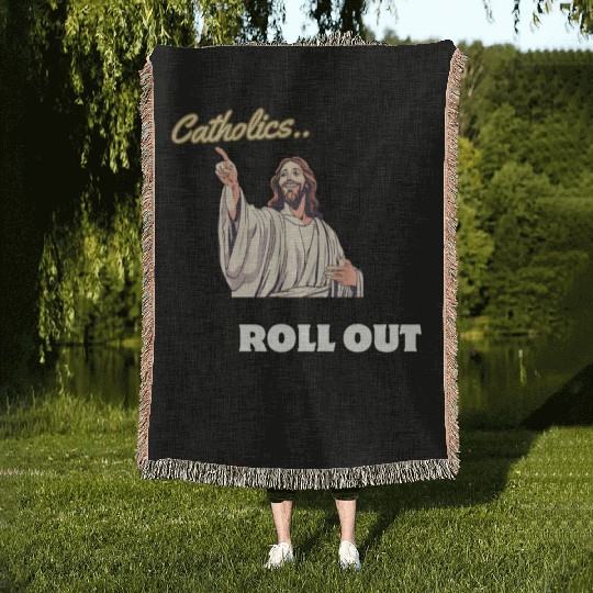 Catholics Roll Out- Jesus Transformer Woven Blankets