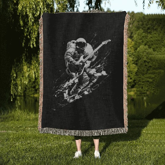 Deep Space Astro Rocker - Astronaut playing Woven Blankets