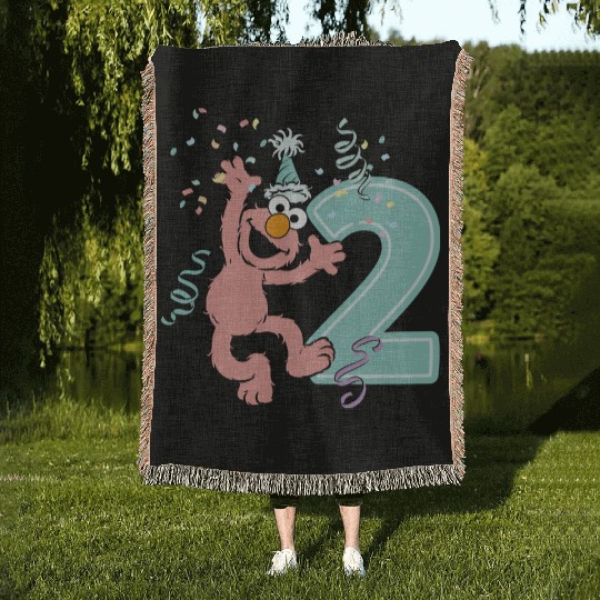 Sesame Street Birthday Design With Elmo Two Years Woven Blankets