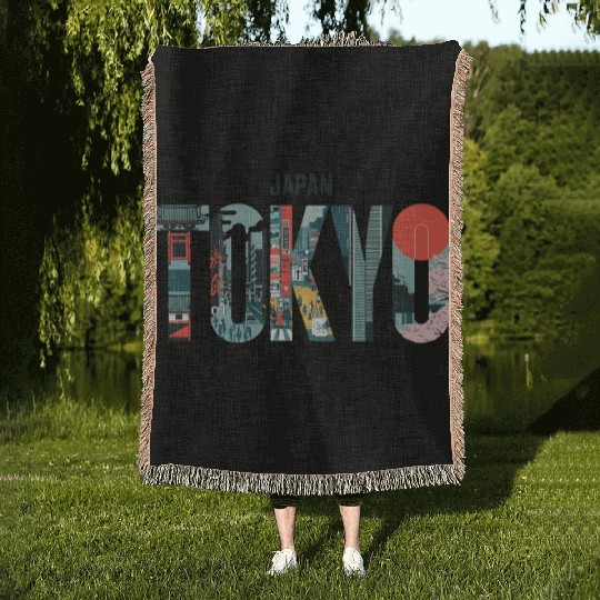 Explore Vibrant Tokyo Japan Streets and Culture Woven Blankets