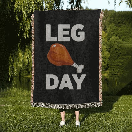 LEG DAY Woven Blankets